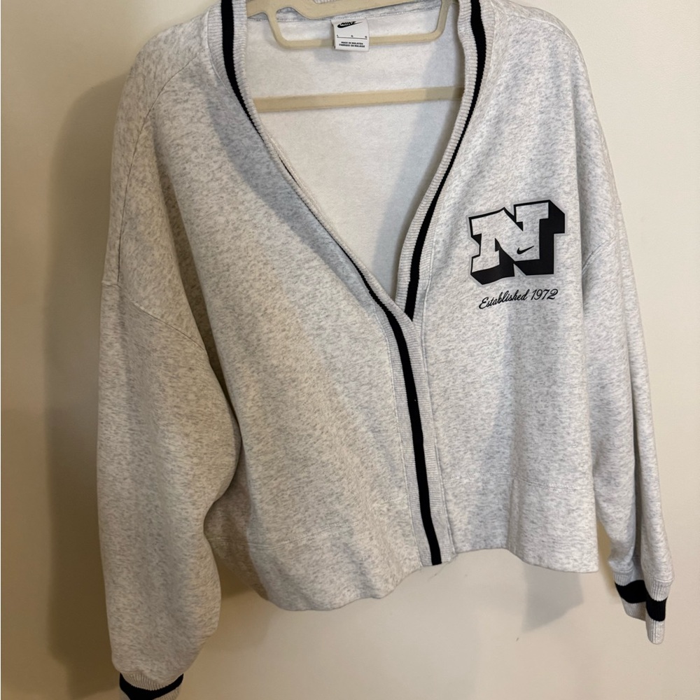 Nike Gray and Black Trim Cardigan